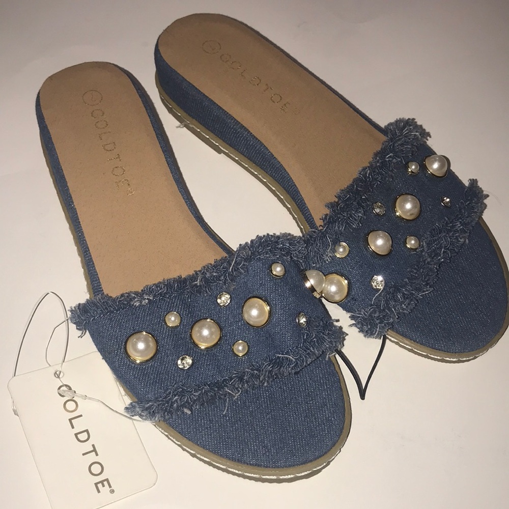 Gold Toe Aviona Denim Sandal Womens Size 7 NWT